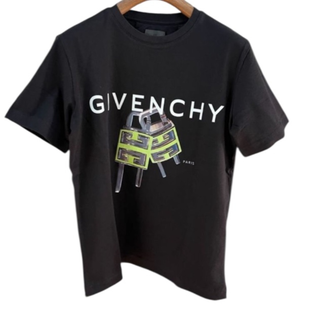 Givenchy Black T-Shirt with Neon Graphic